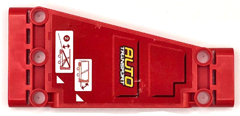 Technic, Panel Plate 5 x 11 x 1 Tapered with 'AUTO TRANSPORT', White Triangles and Trailer Pattern Model Back Right Side (Sticker) - Set 42098