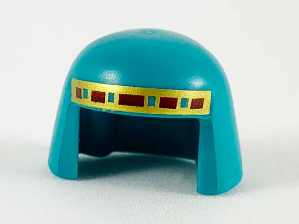 Minifigure, Headgear Nemes / Kerchief with Gold and Dark Red Trim Pattern