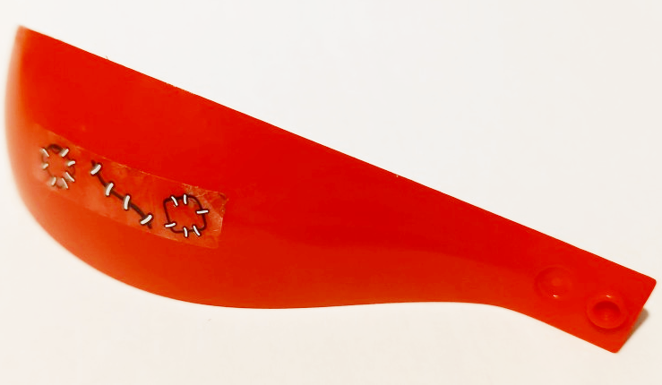 Panel 4 x 4 x 13 Curved Tapered with Clip at Each End with Patches and Stitches Pattern (Sticker) - Set 60130