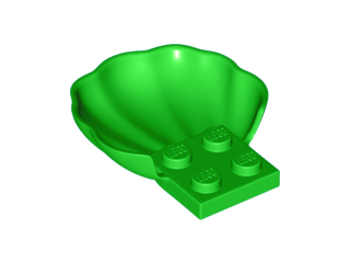 Clam / Scallop Shell with 4 Studs