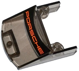 Windscreen 5 x 4 x 1 2/3 with Orange 'PORSCHE' on Black Background Pattern (Sticker) - Set 75912