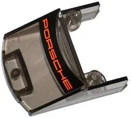 Windscreen 5 x 4 x 1 2/3 with Orange 'PORSCHE' on Black Background Pattern (Sticker) - Set 75912