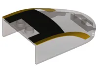 Windscreen 6 x 4 x 1 1/3 Canopy Straight Sides with Black and Bright Light Orange Pattern