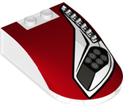 Windscreen 6 x 4 x 1 1/3 Canopy Straight Sides with Headlights, Vents and Red Pattern Model Left Side