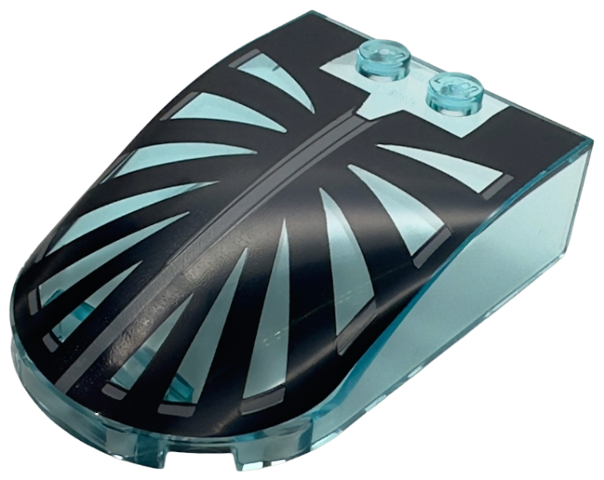 Windscreen 6 x 4 x 1 1/3 Canopy Straight Sides with Black Radiating Stripes and Dark Bluish Gray Center Stripe Pattern