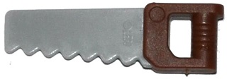 Minifigure, Utensil Tool Saw with Reddish Brown Handle Pattern