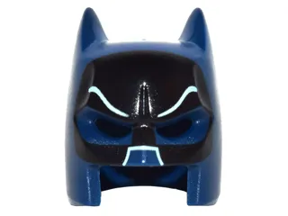 Minifigure, Headgear Mask Batman Cowl (Open Chin) with Black Eye Mask and White Lines Pattern