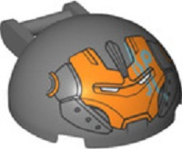 Windscreen 4 x 4 x 1 2/3 Canopy Dome Half Sphere with Bar Handle with Orange Iron Man Face Pattern