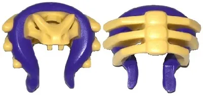 Minifigure, Headgear Helmet Ninjago Snake Skull and Spine with Dark Purple Snake Pattern