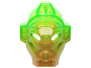 Bionicle Mask of Jungle with Marbled Trans-Bright Green Pattern