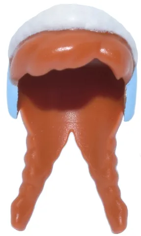 Mini Doll, Hair Friends Long with Braided Pigtails with Bright Light Blue Winter Hat with White Fur Trim Pattern