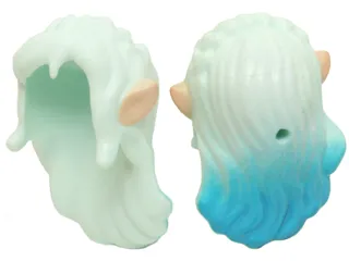 Mini Doll, Hair Long Wavy with Dark Azure Tips, Braid, Bangs and Light Nougat Elves Ears Pattern