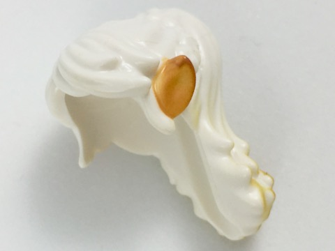 Mini Doll, Hair Long Tapered in Back with Braids and Gold Highlight at Ends and Medium Nougat Elves Ears Pattern