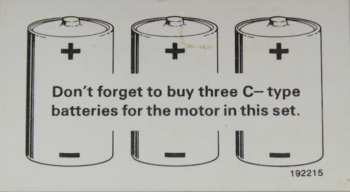 Paper Information Note, Battery Type Specification (Set 744)