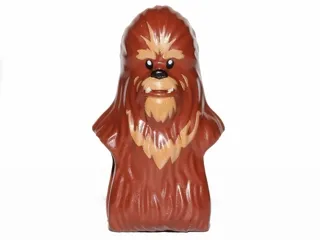 Minifigure, Head, Modified SW Wookiee with Dark Tan Fur Pattern