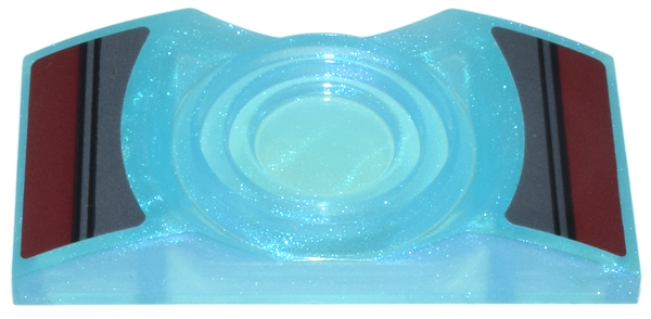 Electric, Light Slope Curved 4 x 2 x 2/3 Double with Fresnel Lens with Black Lines on Dark Red and Dark Bluish Gray Background Pattern (Stickers) - Set 76210