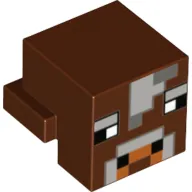 Creature Head Pixelated with Light Bluish Gray and Dark Bluish Gray Face Pattern (Minecraft Cow)