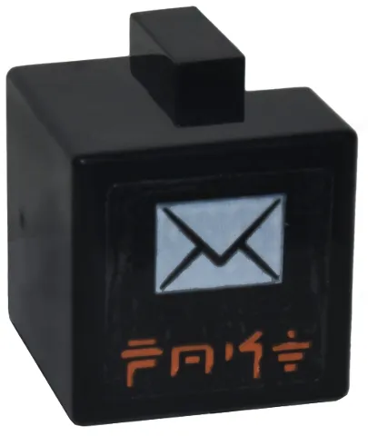 Creature Head Pixelated with White Envelope and Orange Ninjago Logogram 'POST' Pattern (Sticker) - Set 71799