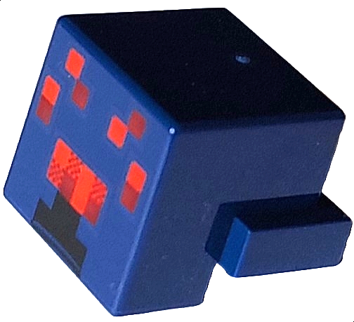 Creature Head Pixelated with Black, Red and Dark Red Face Pattern (Minecraft Spider)