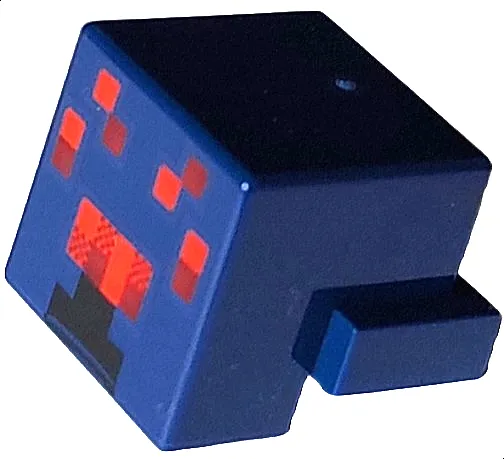 Creature Head Pixelated with Black, Red and Dark Red Face Pattern (Minecraft Spider)