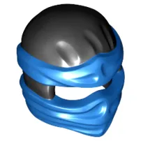 Minifigure, Headgear Ninjago Wrap Type 2 with Molded Blue Wraps and Knot Pattern