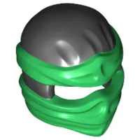 Minifigure, Headgear Ninjago Wrap Type 2 with Molded Green Wraps and Knot Pattern