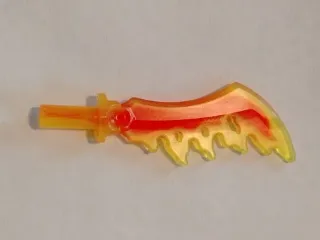 Minifigure, Weapon Sword, Serrated with Marbled Red Pattern