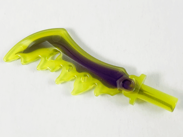 Minifigure, Weapon Sword, Serrated with Marbled Dark Purple Pattern