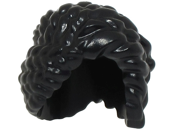 Minifigure, Hair Female Coiled and Braided, Swept over Left Side