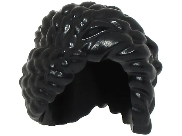 Minifigure, Hair Female Coiled and Braided, Swept over Left Side