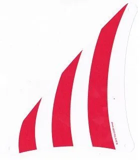 Cloth Sail Triangular 18 x 20 with Red Stripes Pattern