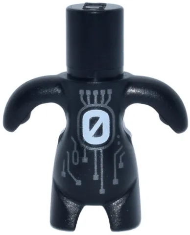 Body, Dreamzzz Creature / Dreamling with White Number 0 and Dark Silver Circuitry Pattern