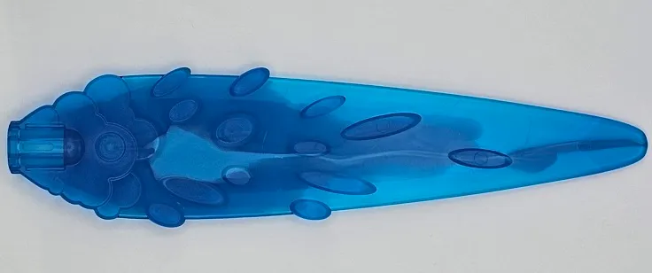 Flame / Vapor Trail with Ovals and Axle Hole End with Marbled Dark Azure Pattern