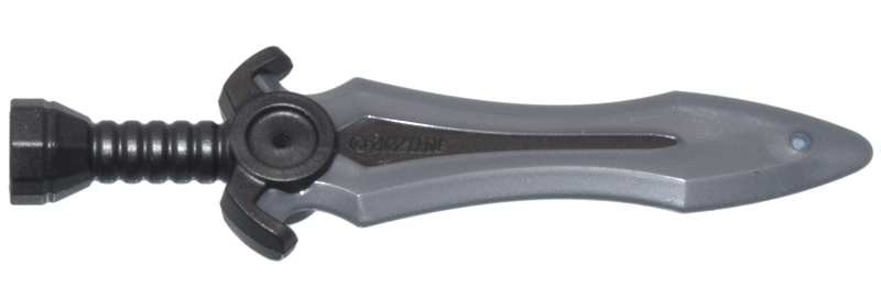 Minifigure, Weapon Sword with Stud with Molded Flat Silver Blade Pattern