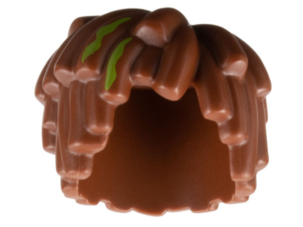 Minifigure, Hair Short Layered Mop Top with Lime Streaks Wavy Pattern