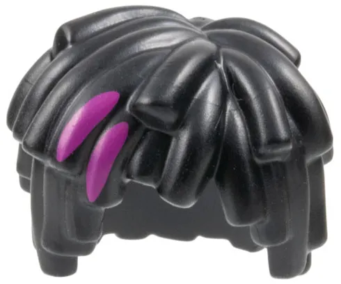 Minifigure, Hair Short Layered Mop Top with Magenta Streaks Pattern