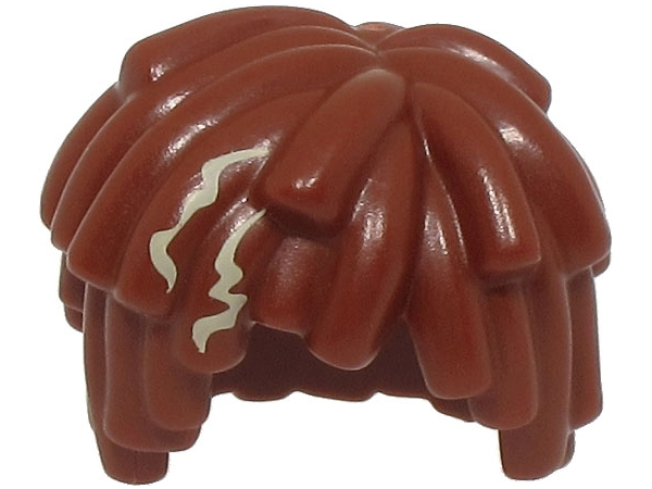 Minifigure, Hair Short Layered Mop Top with Tan Streaks Wavy Pattern (BAM)