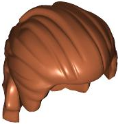 Minifigure, Hair Mid-Length Swept Back with Ruffled Back