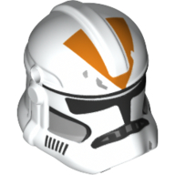 Minifigure, Headgear Helmet SW Clone Trooper (Phase 2) with Holes with Black Visor and Orange 212th Attack Battalion Markings Pattern