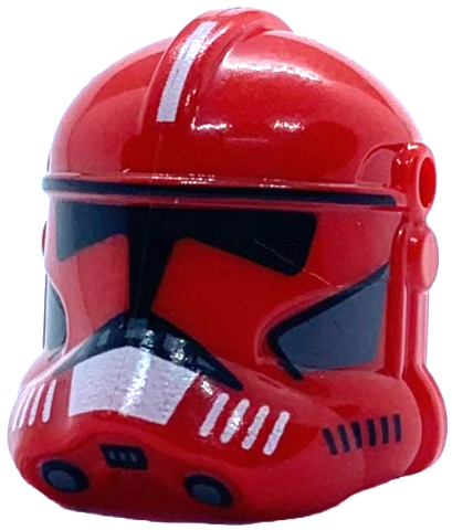 Minifigure, Headgear Helmet SW Clone Trooper (Phase 2) with Holes with Black Visor and White and Dark Bluish Gray Markings Pattern (Commander Fox)