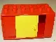 Duplo Vehicle Container 6 x 3 with Yellow Sliding Door and Two Round Yellow Arrows Pattern