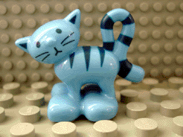 Duplo Cat Standing Turned Head with Stripes Pattern - 'Pilchard'