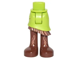 Mini Doll Hips and Asymmetric Layered Skirt, Copper Ruffle, Long Reddish Brown Boots with Copper Pattern - Thick Hinge