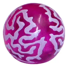 Ball, Stud Holder with White Brain Fissures Pattern (Finial Round)