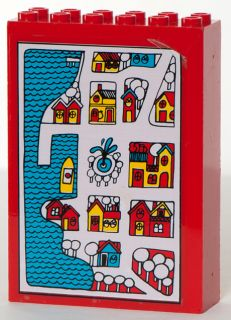 Fabuland Cupboard 2 x 6 x 7 with Fabuland Map Pattern (Sticker) - Set 3682