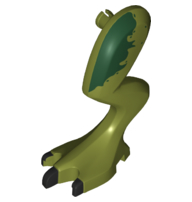 Dinosaur Leg Large (Rear) Dilophosaurus Left with Pin, Black Claws and Dark Green Blotch Pattern