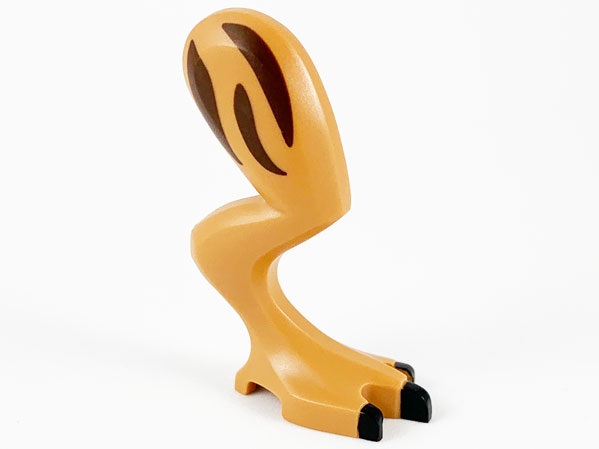 Dinosaur Leg Large (Rear) Gallimimus Left with Pin, Black Claws and Dark Brown Stripes Pattern