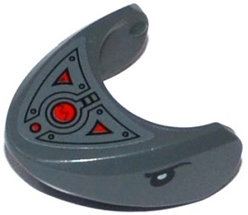 Shark Head with Rounded Nose with Black Eyes, Oscilloscope and Armor Plates Pattern (Sticker) - Set 76027