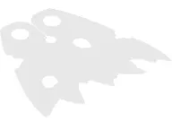 Minifigure Cape Cloth, Holes and Tattered Edges - Traditional Starched Fabric, Angled Top Notch, Smaller Jagged Edge Features - 4.3cm Wide