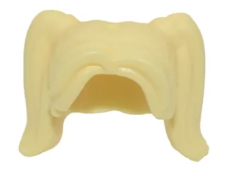 Minifigure, Hair Female Pigtails High, Long Bangs, Hole on Top